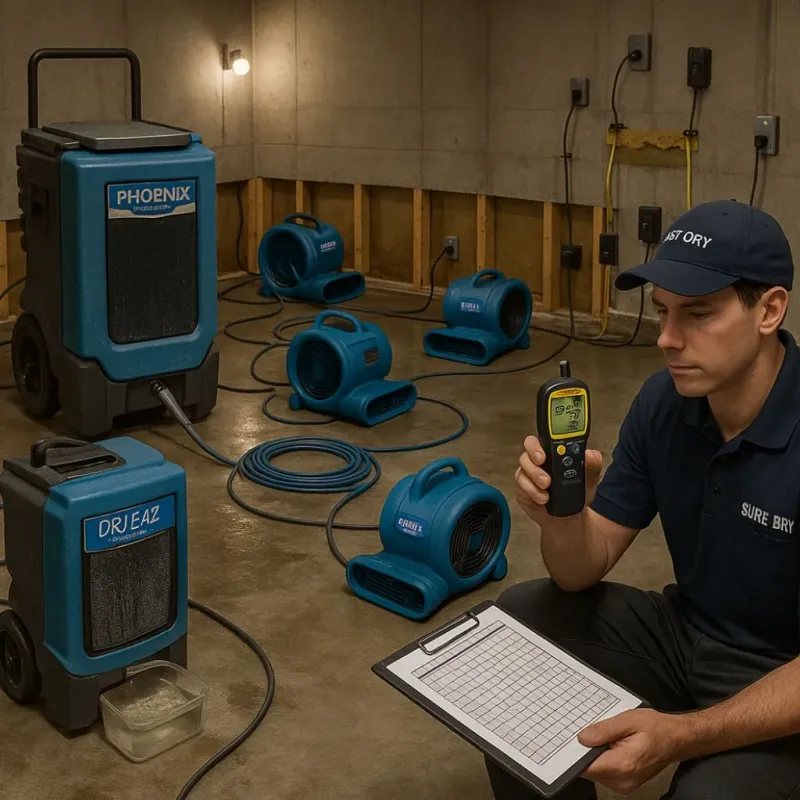 Structural Drying and Dehumidification process in North Bellmore, NY